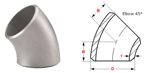 ASTM B366 UNS N10276 Hastelloy C276 codo THK SCH5S - SCH160 XXS de 45 grados