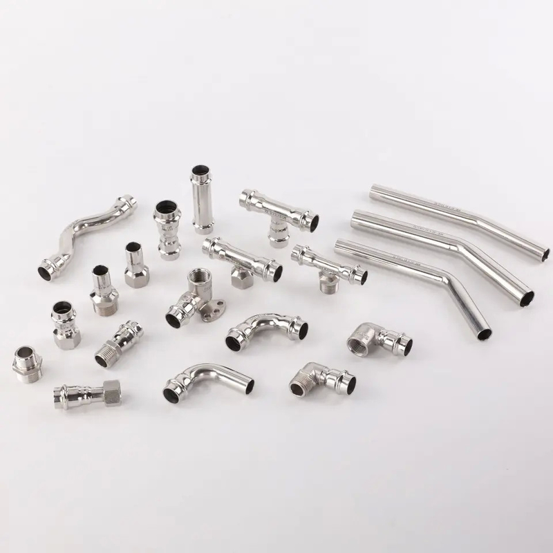 Stainless Steel Tee A403 WPS31254 M Type V Profile Press Fittings Equal Teeth 304 316L Fittings