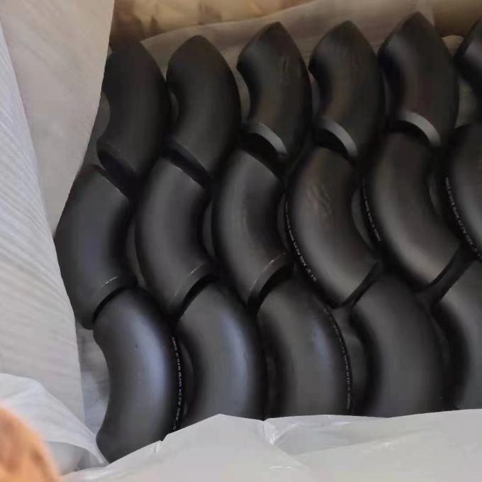 Radio largo de la soldadura a tope colocaciones de la tubería de acero del carbono del codo de 45 grados 1