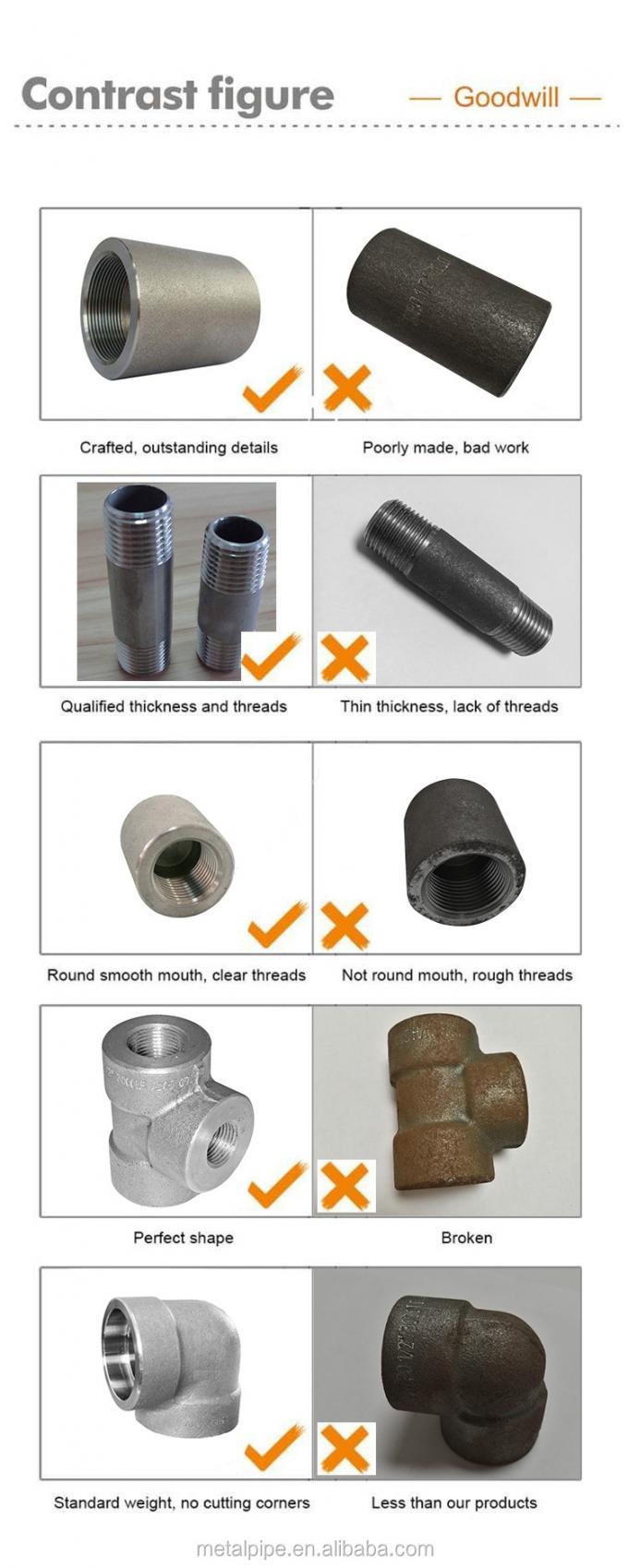 Acero inoxidable 304/316 igual de hilo masculino de tubo de ajuste de alta presión Hex pezón BSP NPT igual hex pezón 4