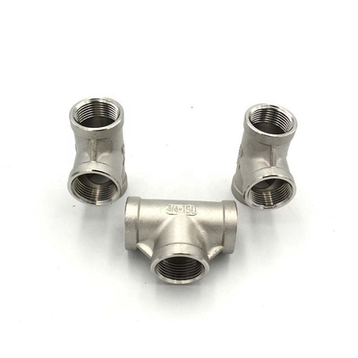 High quality stainless steel reducing tee reducing/Unequal tee internal thread threaded tee pipe fittings