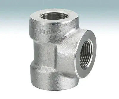 Threaded Reducing Tee ASTM A815 UNS S41000 Martensitic Stainless Steel 2" SCH80 ASME B16.11