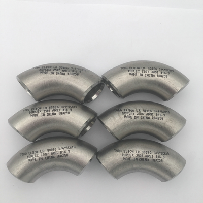 ASME B16.9 Duplex Stainless Steel 2507 90° LR Elbow Butt Weld Fitting for Pipe Lines