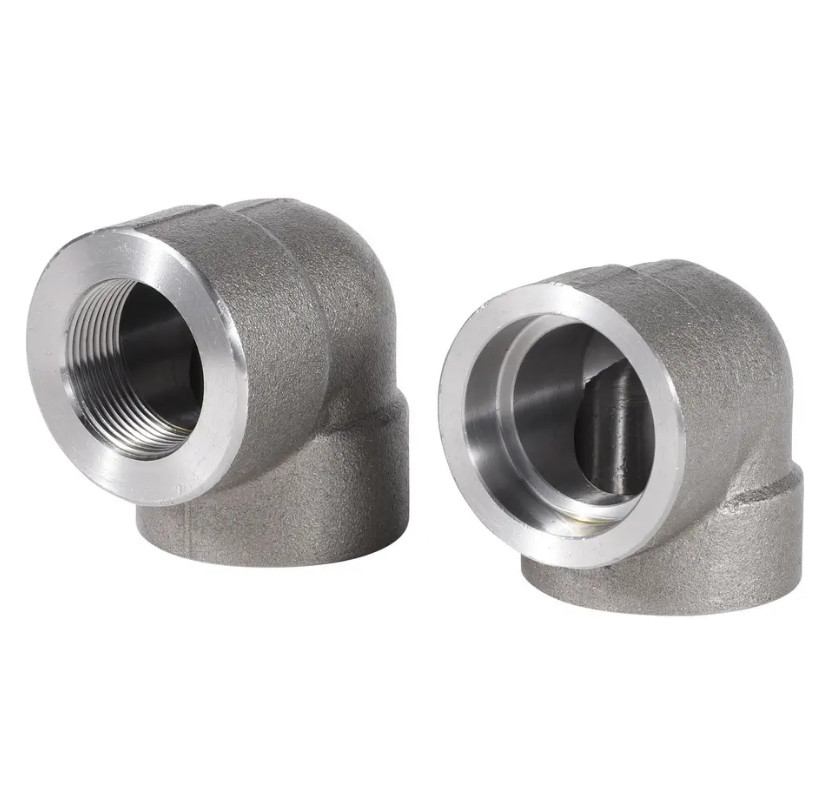 LR/SR Radius Forged Stainless Steel Forged Pipe Fittings 304 316L 90 Degree Threaded Elbow