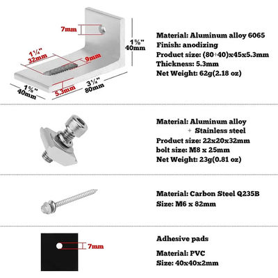 China Factory Free Sample Solar L Foot High Quality Color Steel Tile Roof Photovoltaic Bracket System L Foot