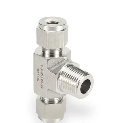 Stainless Steel Double Ferrule Fitting 1/4 Connector Twin Ferrule Parker Type Compression Fitting BSPT Thread Male Branc