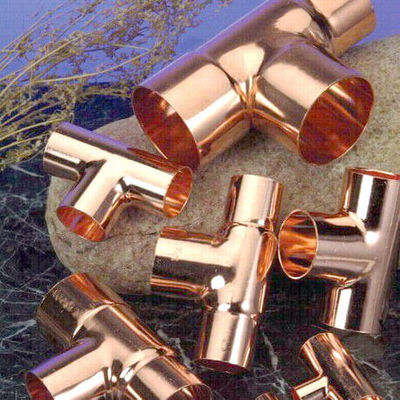 Copper Nickel RED Tee Target - UNS C71500 Seamless, DN 200X100, 3X2.5mm, for Marine and Seawater Service, Butt Weld Pipe Fitting